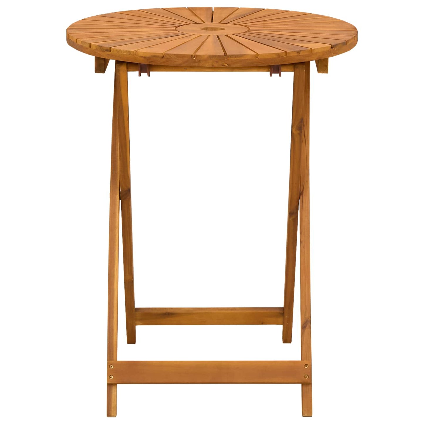 Klappbarer Gartentisch Natur Ø60 x 75 cm Massivholz Akazie