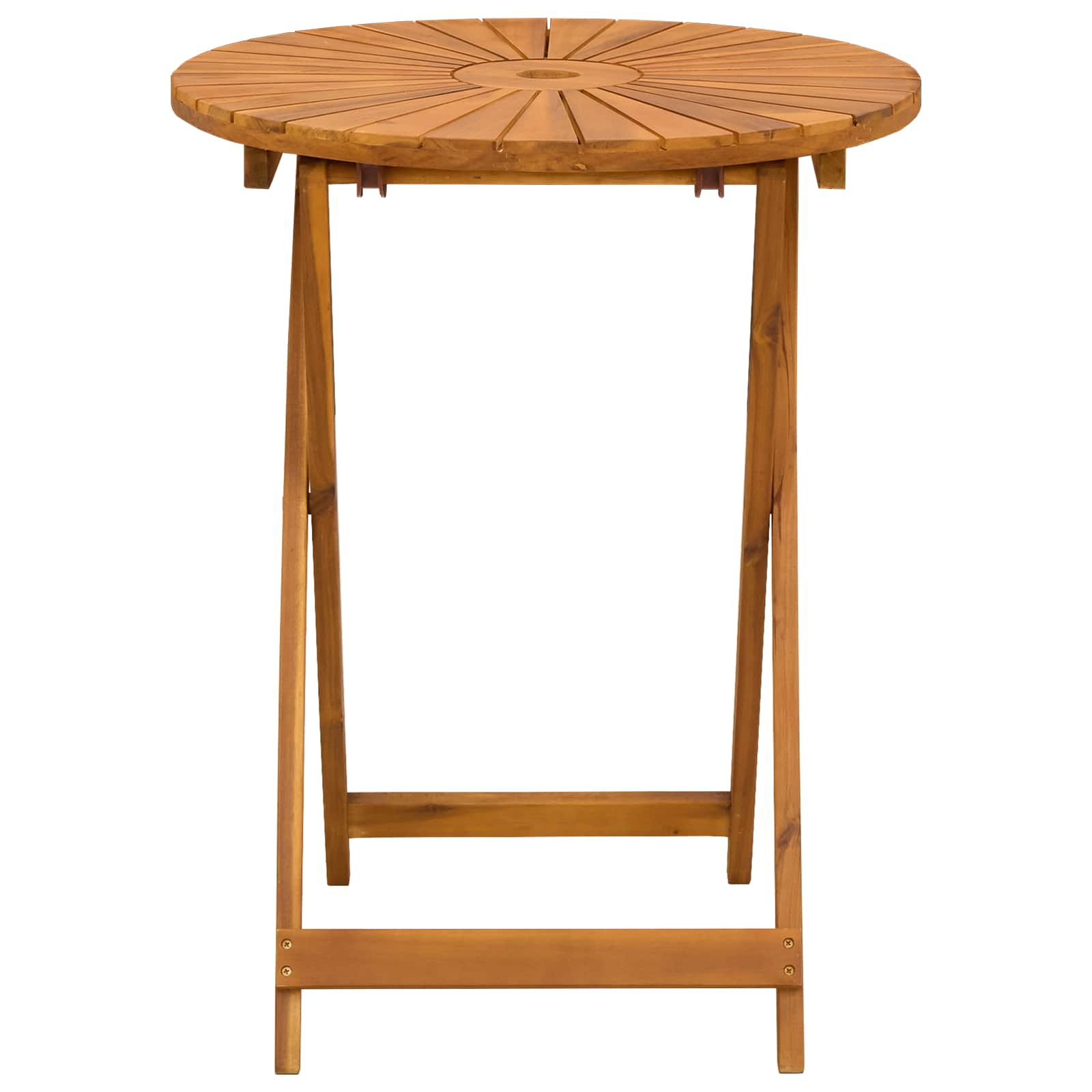 Klappbarer Gartentisch Natur Ø60 x 75 cm Massivholz Akazie
