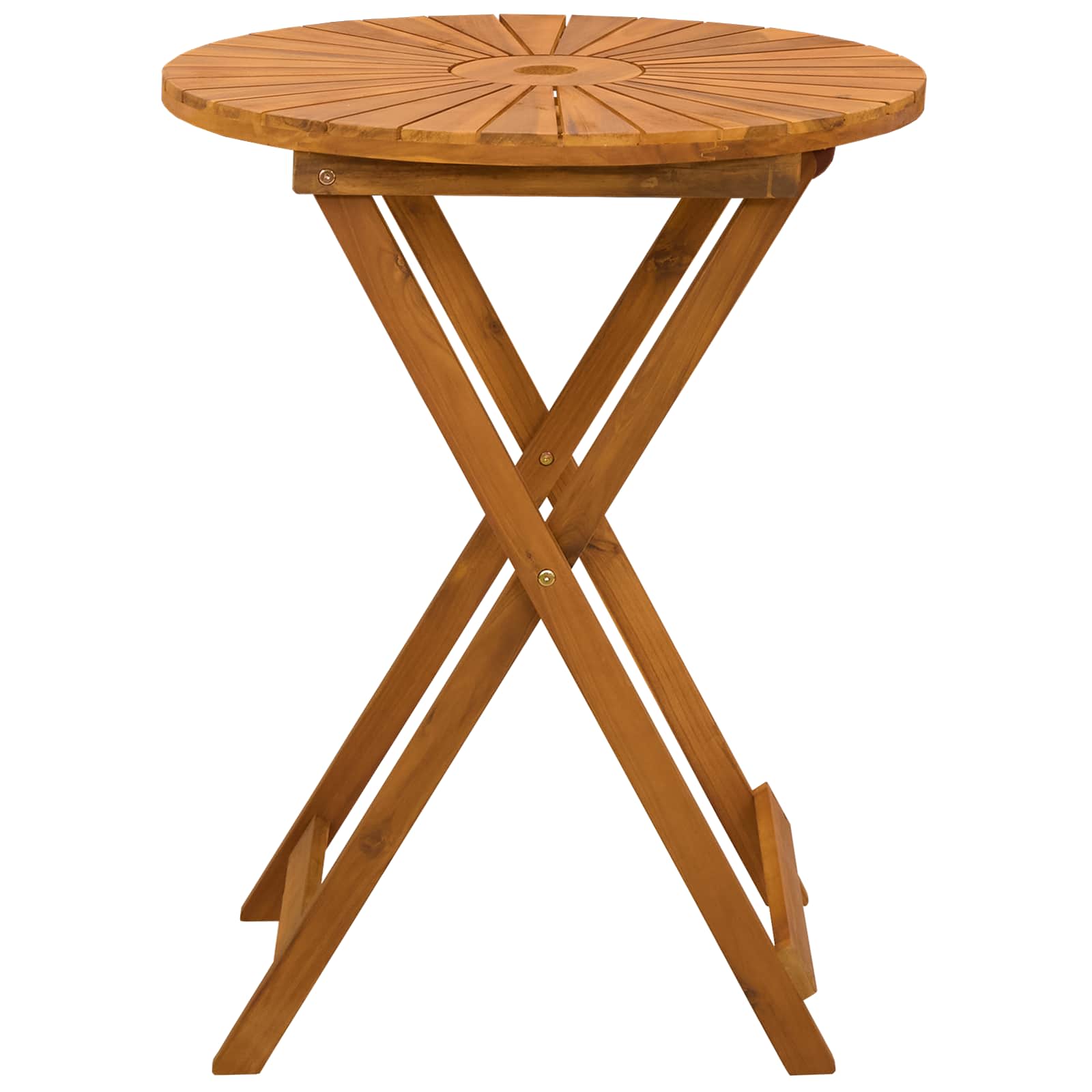 Klappbarer Gartentisch Natur Ø60 x 75 cm Massivholz Akazie