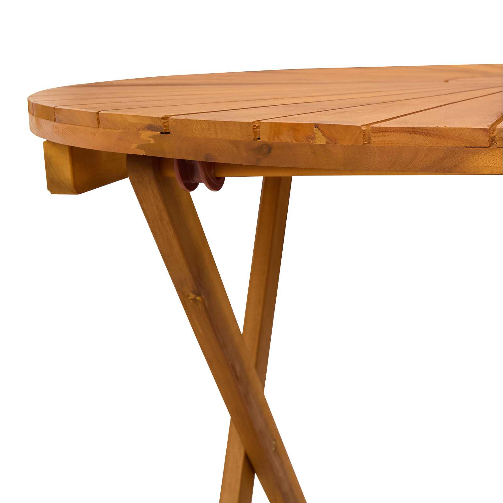 Klappbarer Gartentisch Natur Ø70 x 75 cm Massivholz Akazie