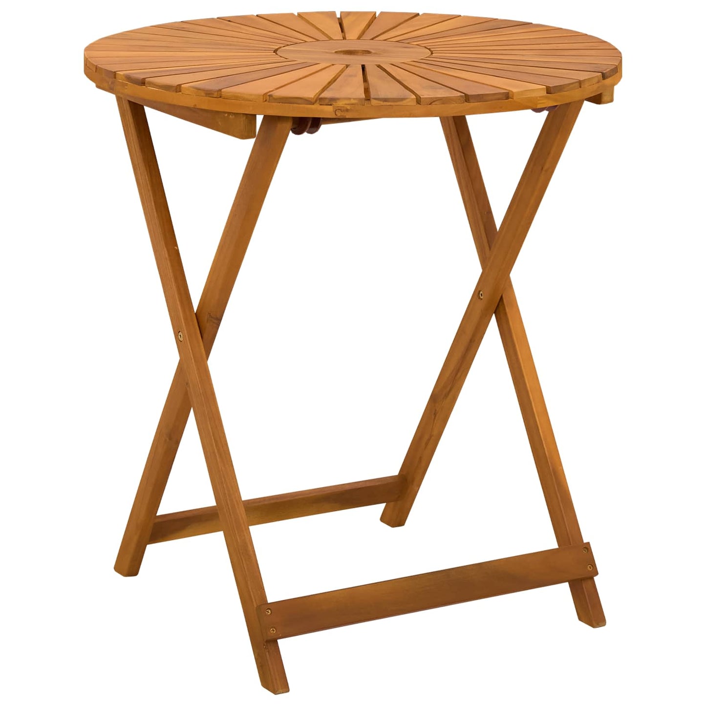 Klappbarer Gartentisch Natur Ø70 x 75 cm Massivholz Akazie