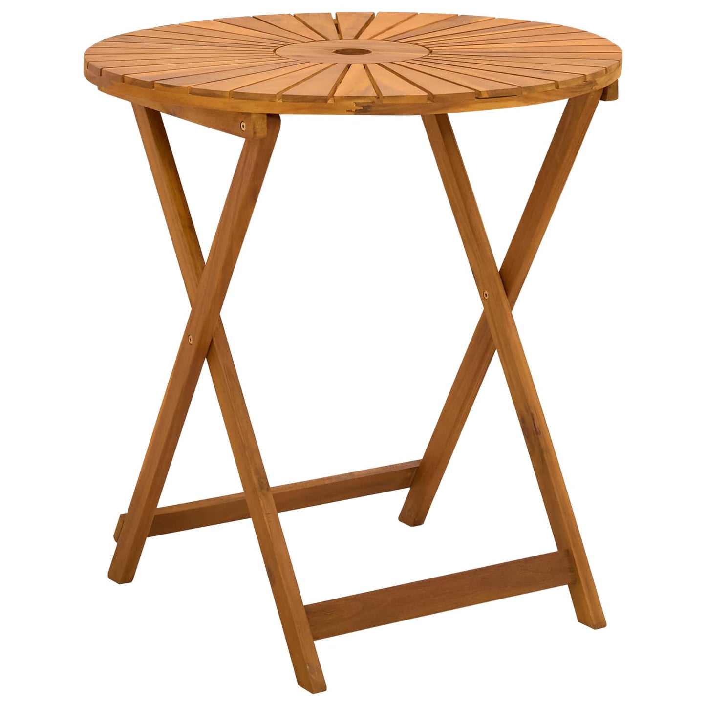 Klappbarer Gartentisch Natur Ø70 x 75 cm Massivholz Akazie