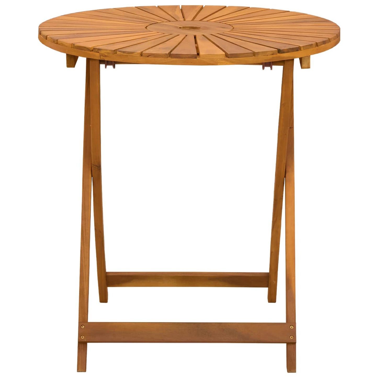Klappbarer Gartentisch Natur Ø70 x 75 cm Massivholz Akazie