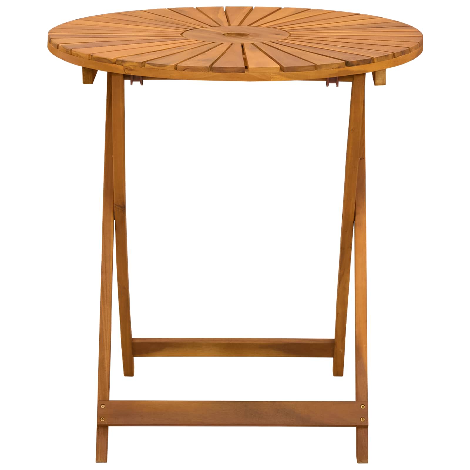 Klappbarer Gartentisch Natur Ø70 x 75 cm Massivholz Akazie