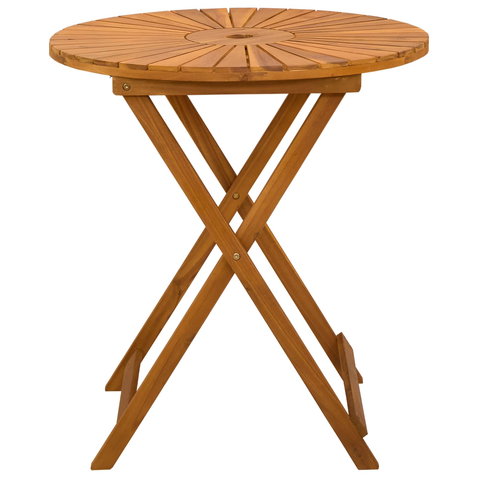 Klappbarer Gartentisch Natur Ø70 x 75 cm Massivholz Akazie