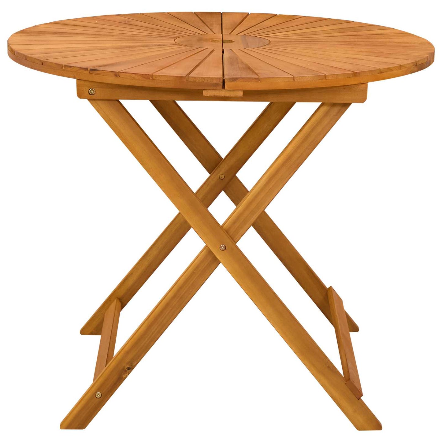 Klappbarer Gartentisch Natur Ø90 x 75 cm Massivholz Akazie