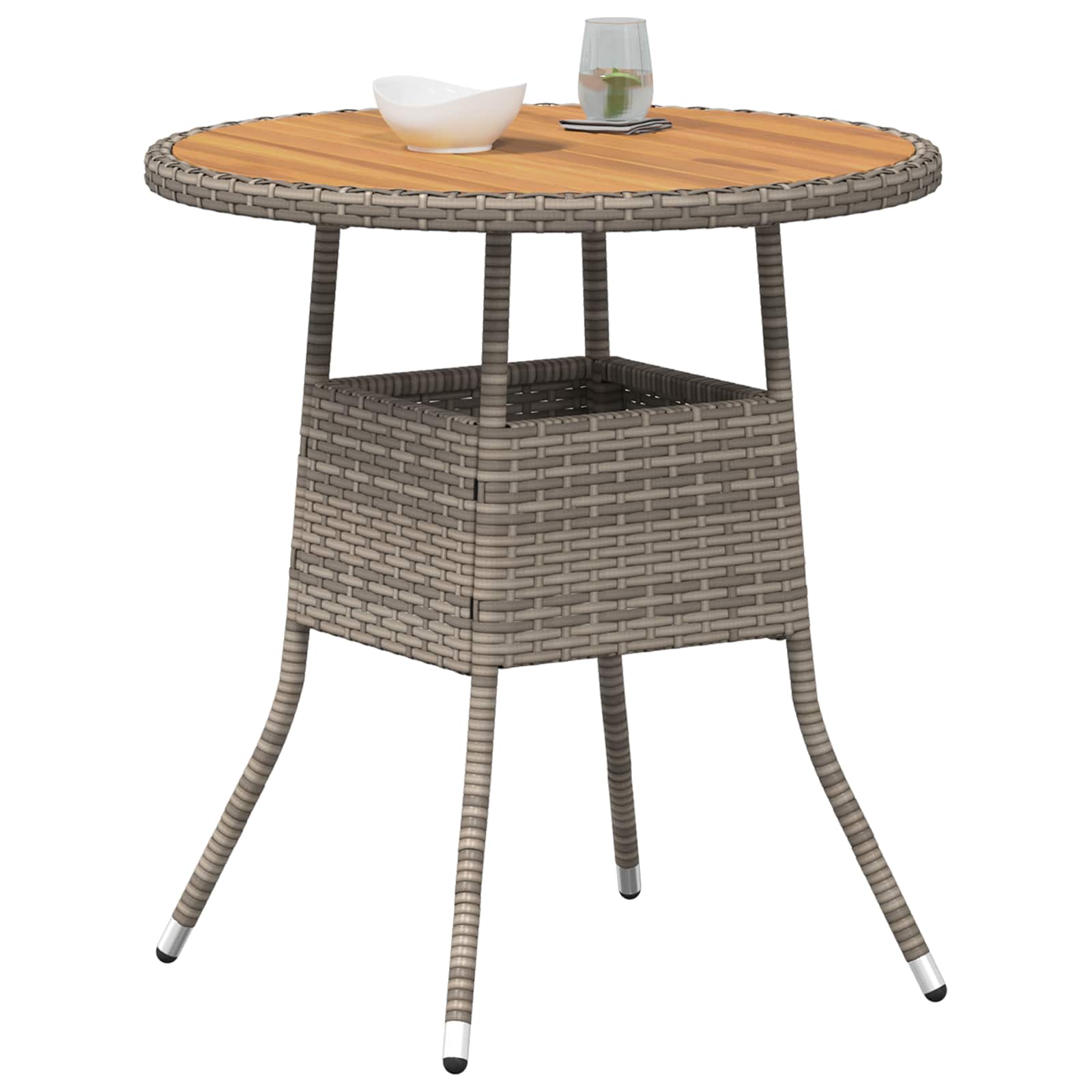 Esstisch für das Dinner Grau und Akazie 70 x 70 x 73 cm