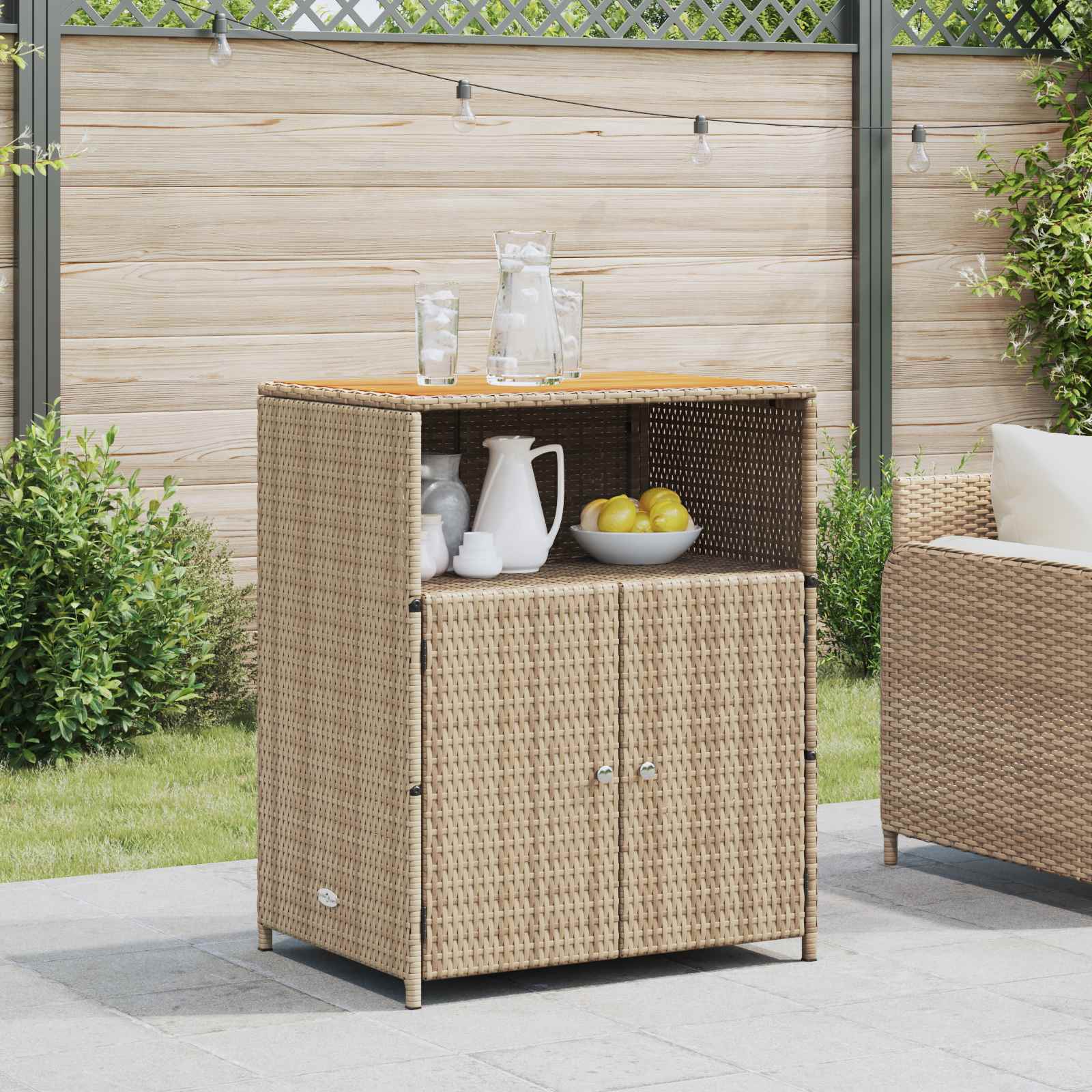 Schrank mit Tür Beige 70 x 50 x 87 cm Polyester und Roly Ratten
