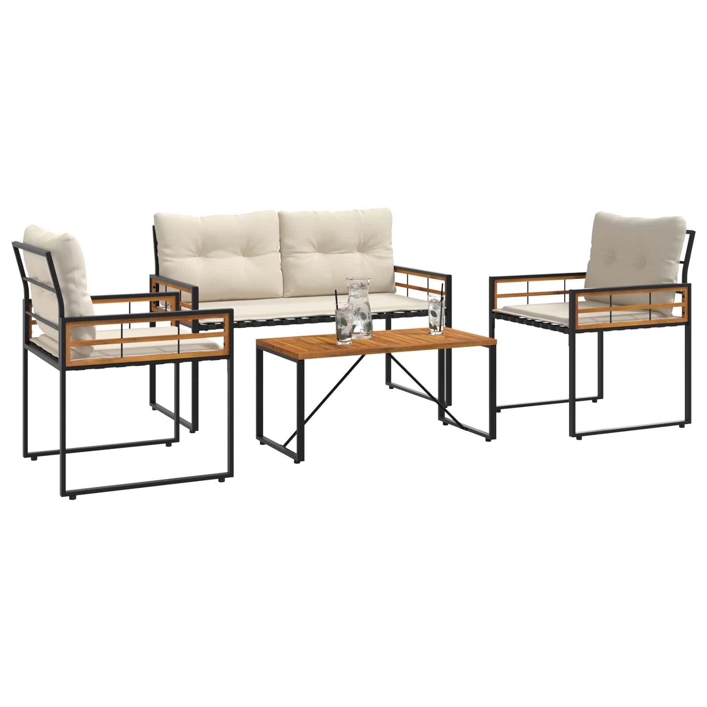 Gartenmöbel Set 4 Stk. Creme