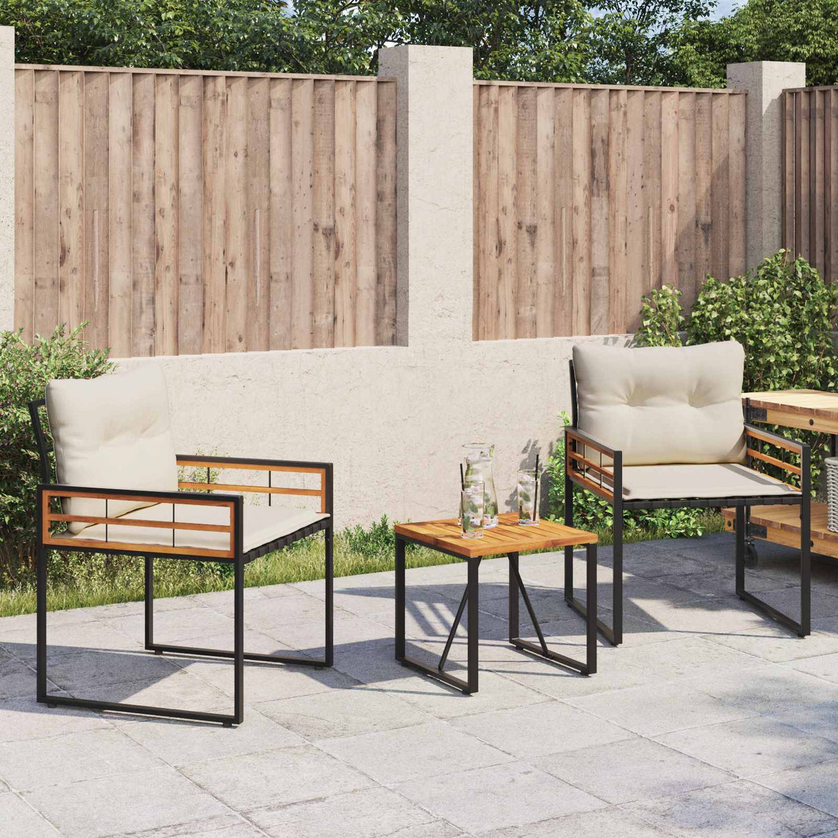 Gartenmöbel Set 3 stk. Creme