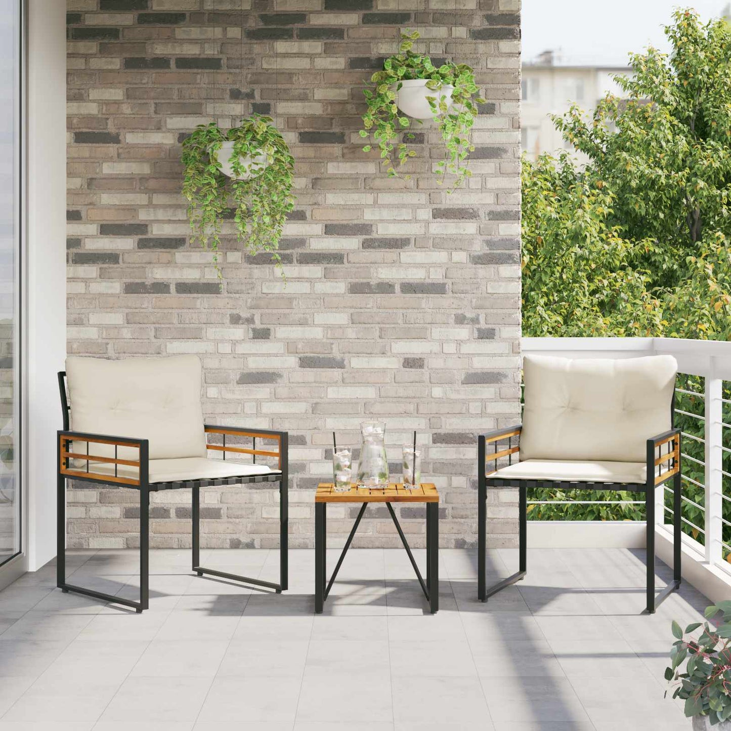 Gartenmöbel Set 3 Stk. Creme