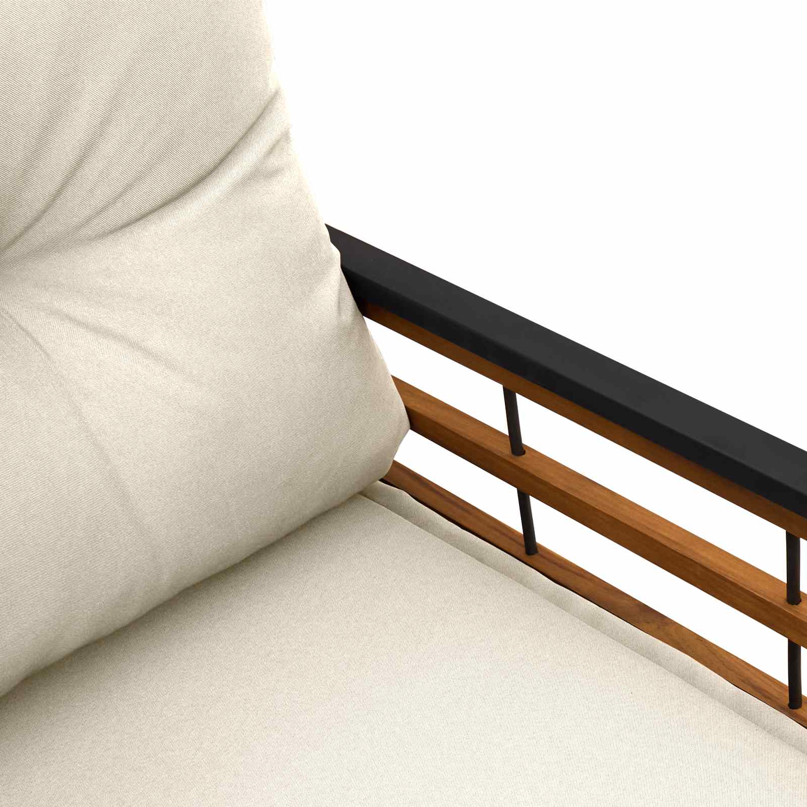 Holz-Lagenbank 114 x 55 x 77 cm Creme Rechteckig