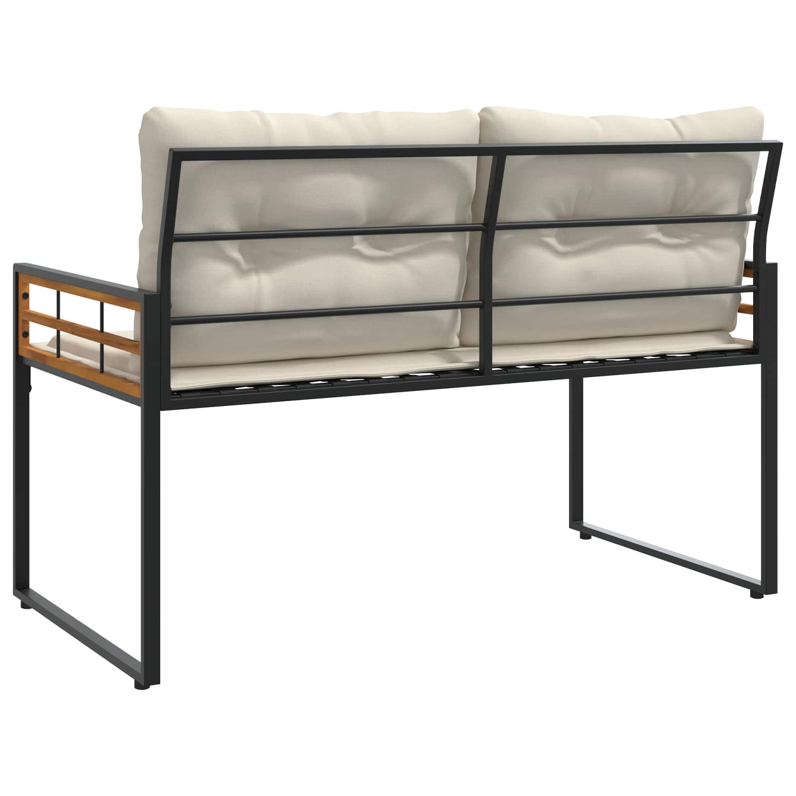 Holz-Lagenbank 114 x 55 x 77 cm Creme Rechteckig