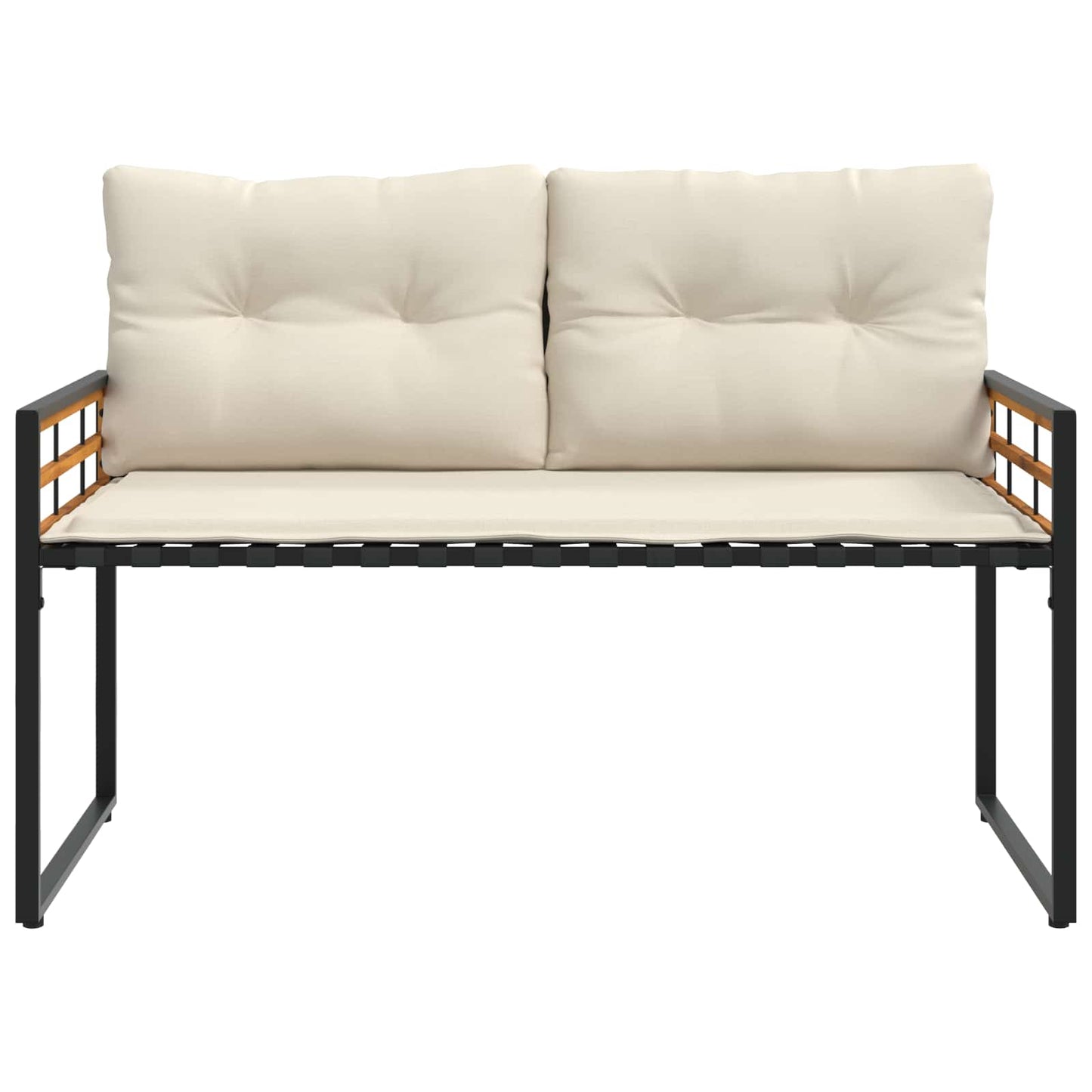Holz-Lagenbank 114 x 55 x 77 cm Creme Rechteckig