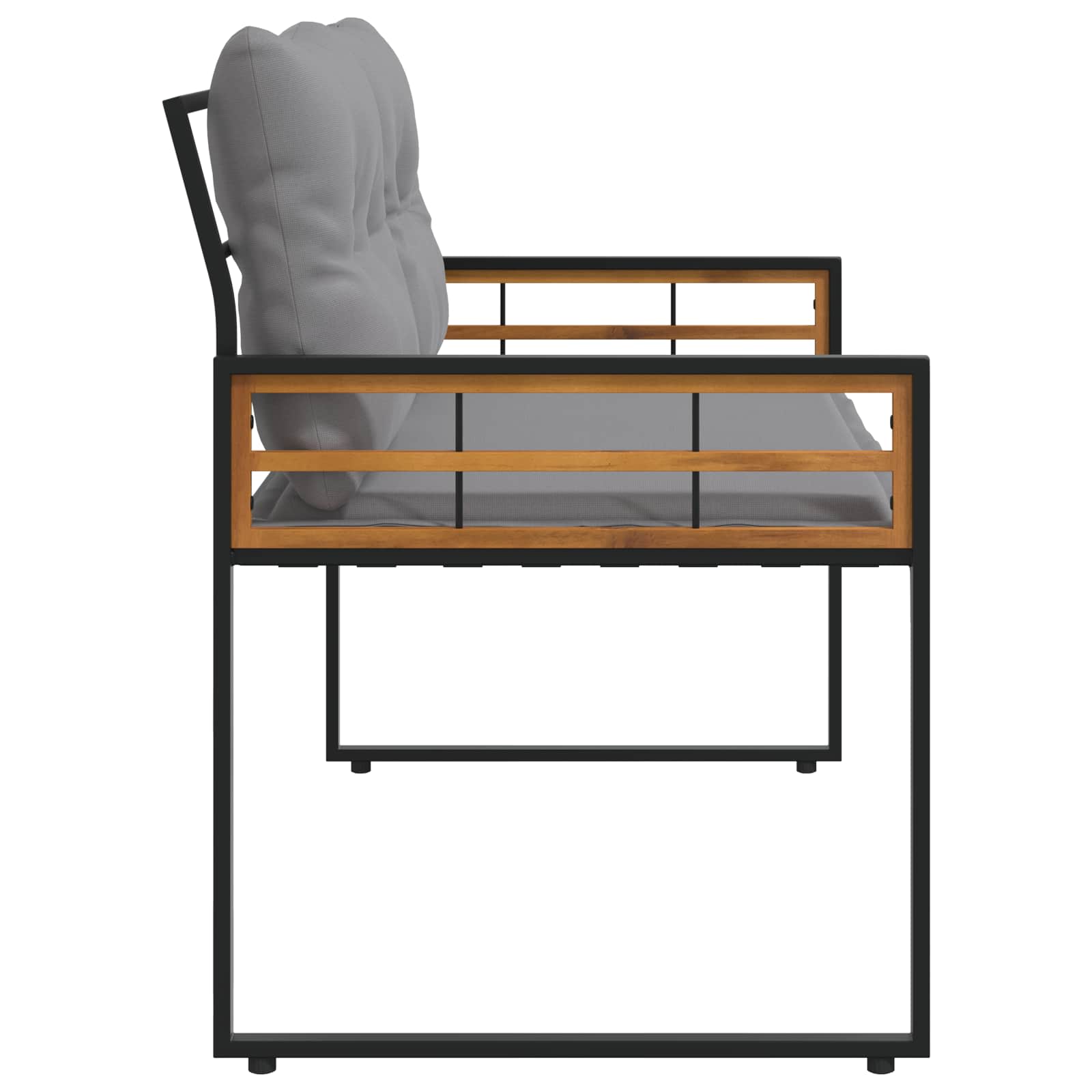 Holz-Lagenbank 114 x 55 x 77 cm Hellgrau Rechteckig