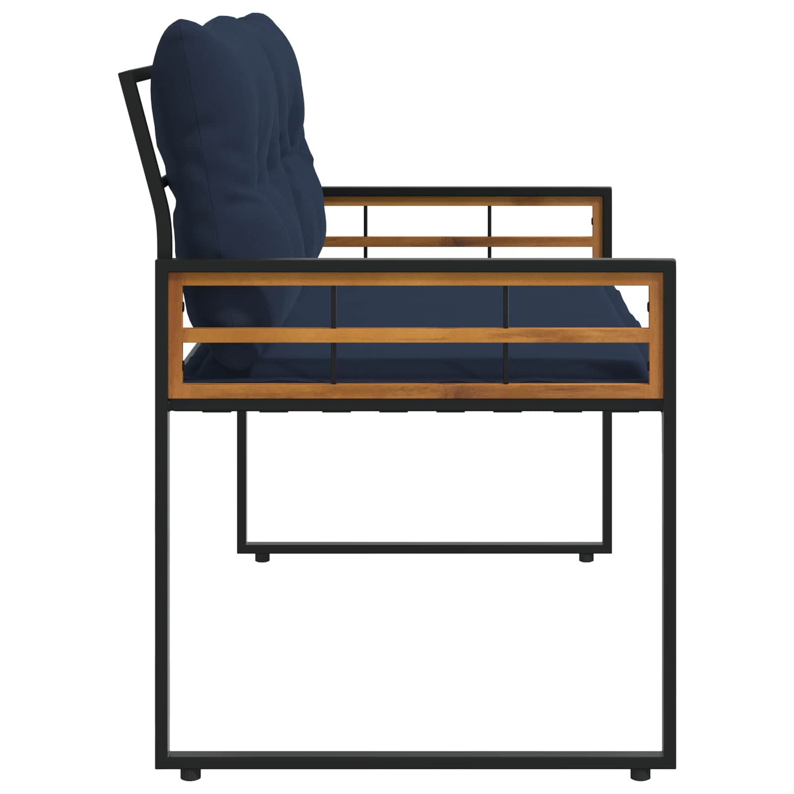 Holz-Lagenbank 114 x 55 x 77 cm Marineblau Rechteckig