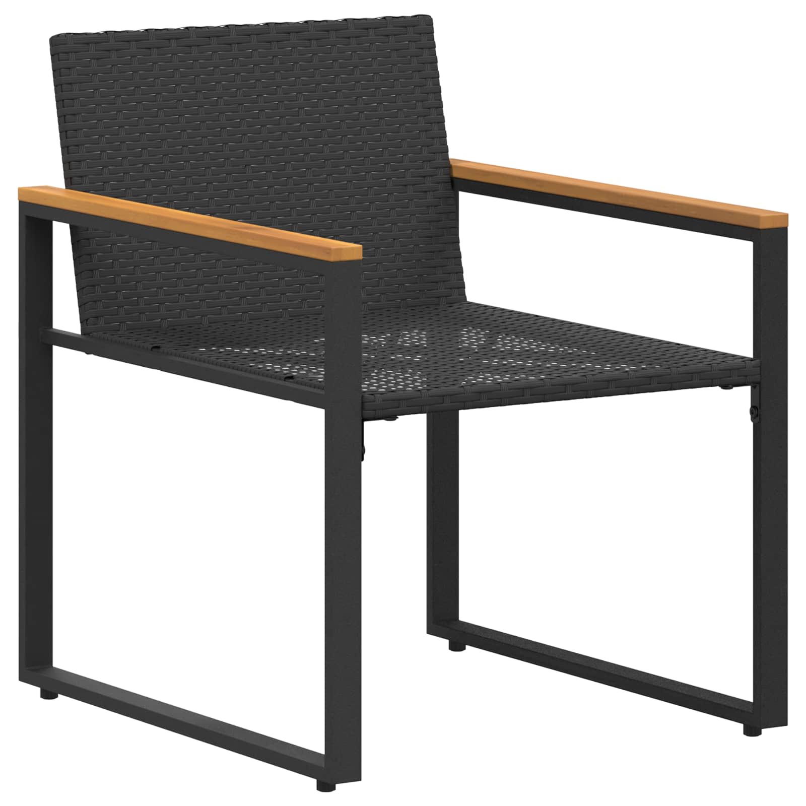 Möbelsets 3 Stk. Schwarz und Cremeweiß Rattan