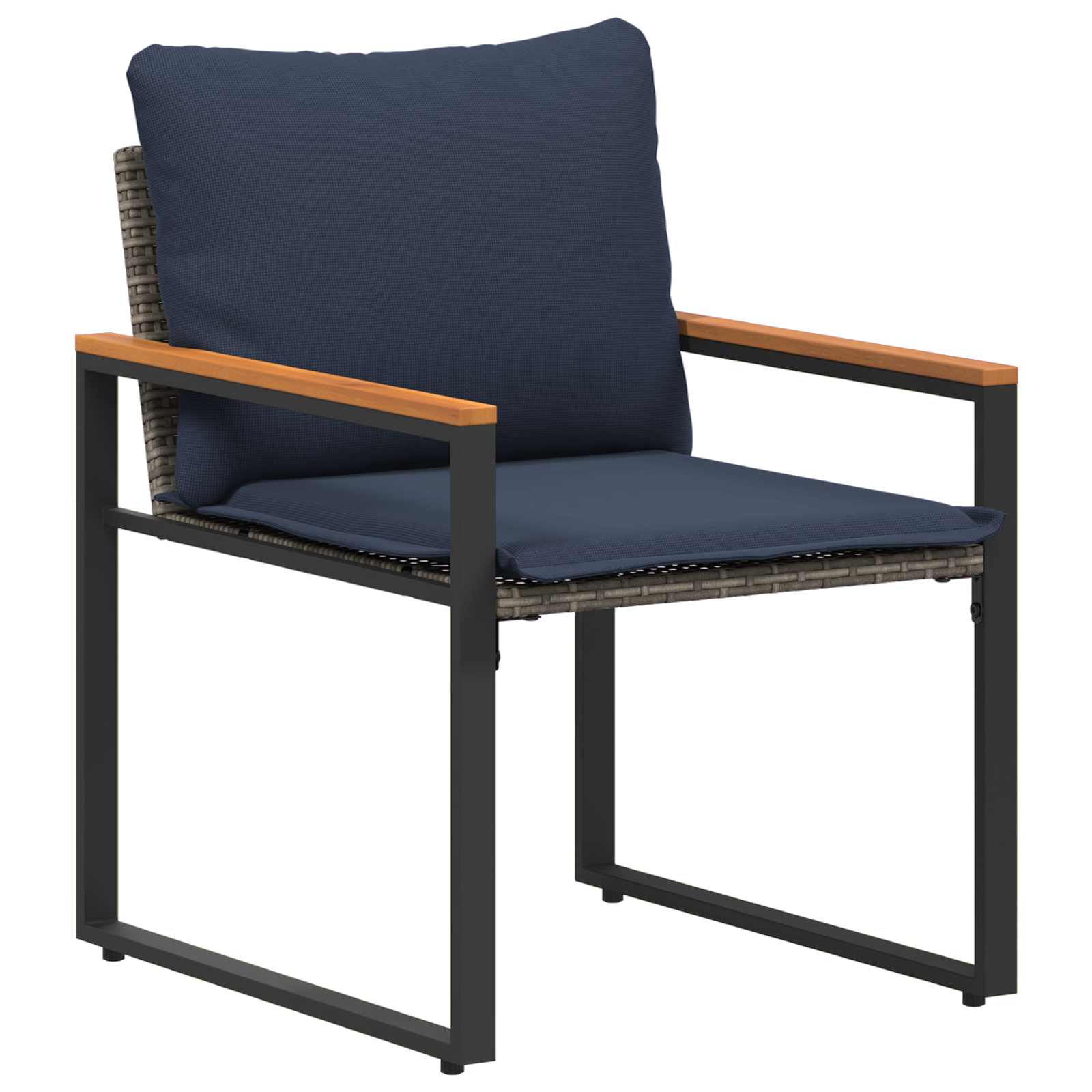 Möbelsets 3 stk. Grau und Marineblau Rattan
