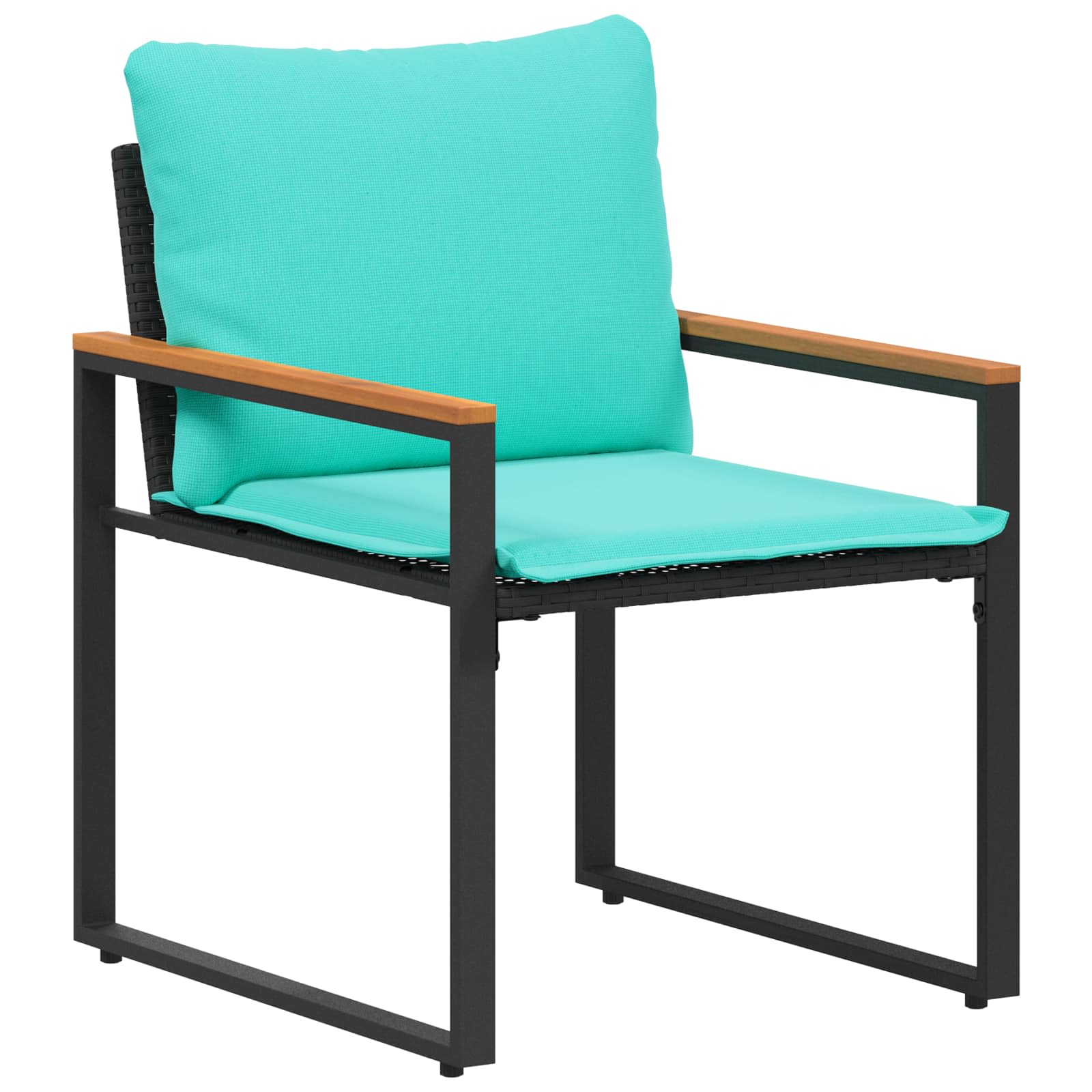 Möbelsets 3 stk. Schwarz und Türkis Rattan