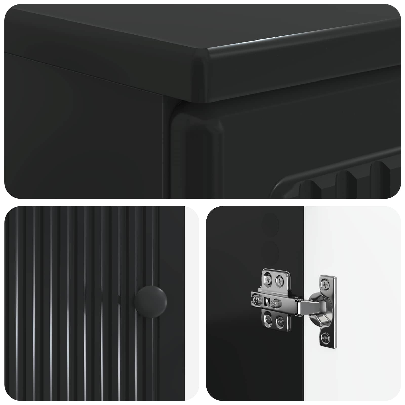 Waschbeckenschrank EDE Schwarz 59,5 x 31,5 x 59 cm