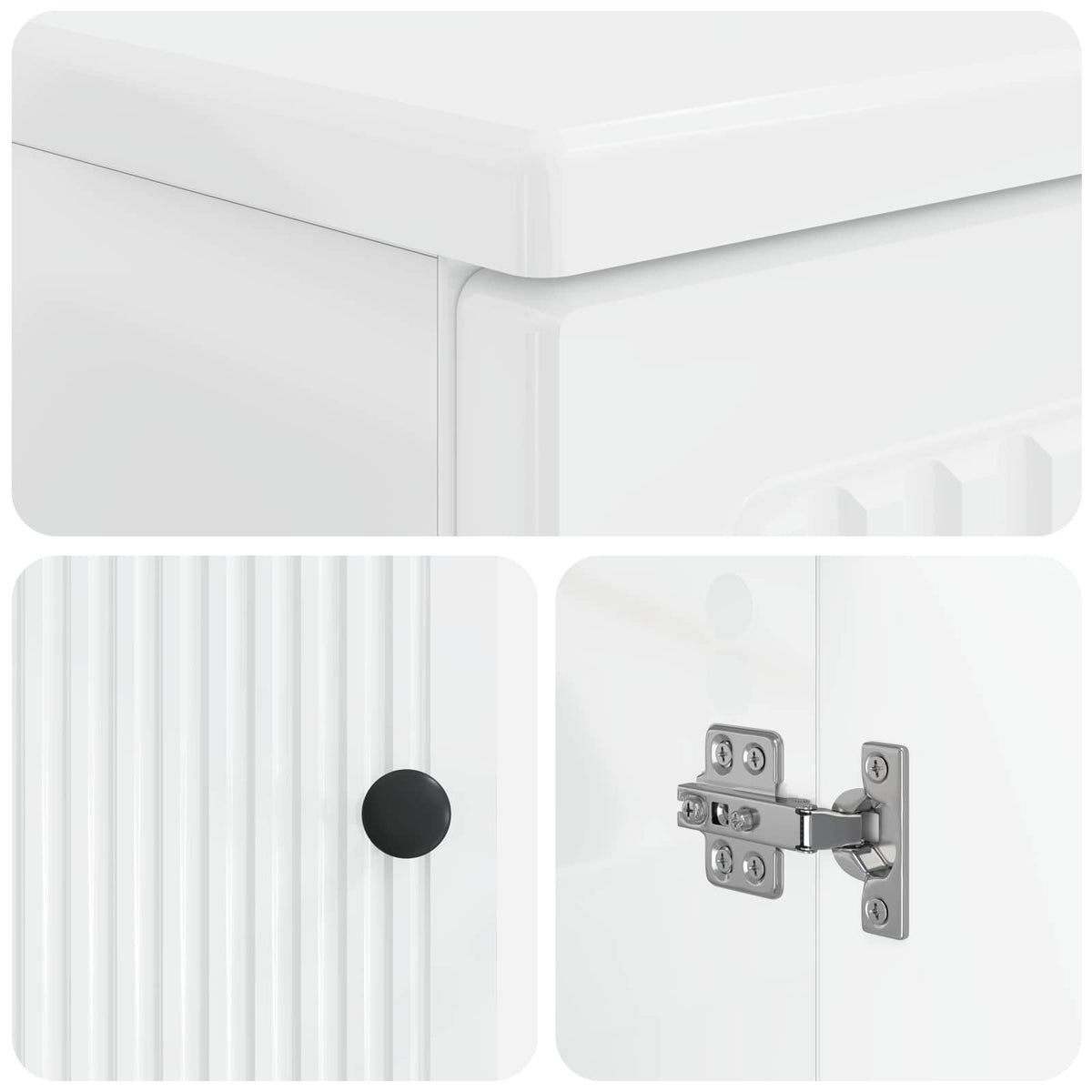 Waschbeckenschrank EDE Hochglanz Weiß 59,5 x 31,5 x 59 cm