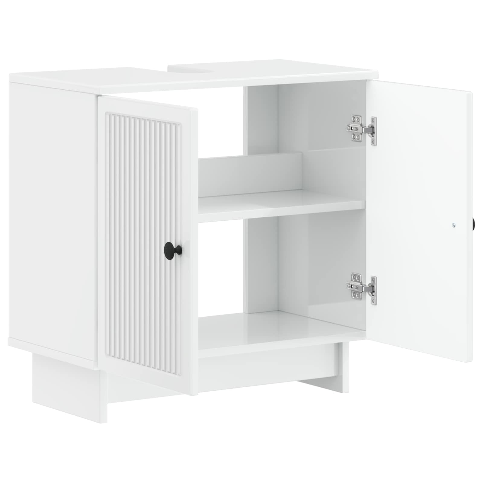 Waschbeckenschrank EDE Hochglanz Weiß 59,5 x 31,5 x 59 cm