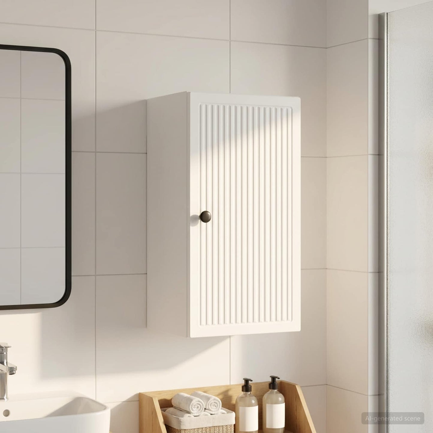 Badezimmer-Wandschrank EDE Weiß 30 x 31 x 59 cm Holzwerkstoff