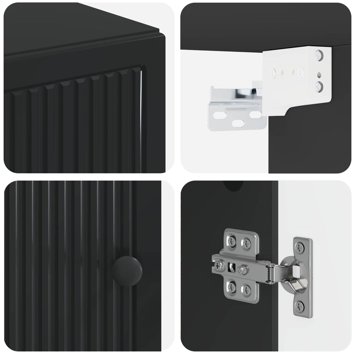 Badezimmer-Wandschrank EDE Schwarz 30 x 31 x 59 cm