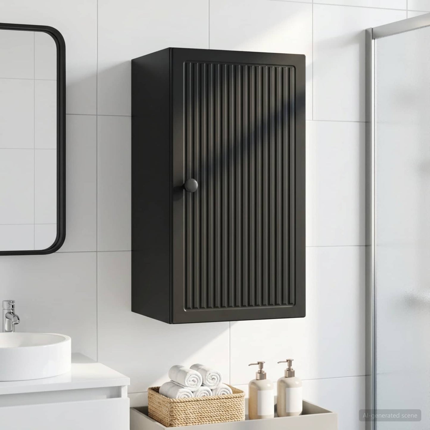 Badezimmer-Wandschrank EDE Schwarz 30 x 31 x 59 cm
