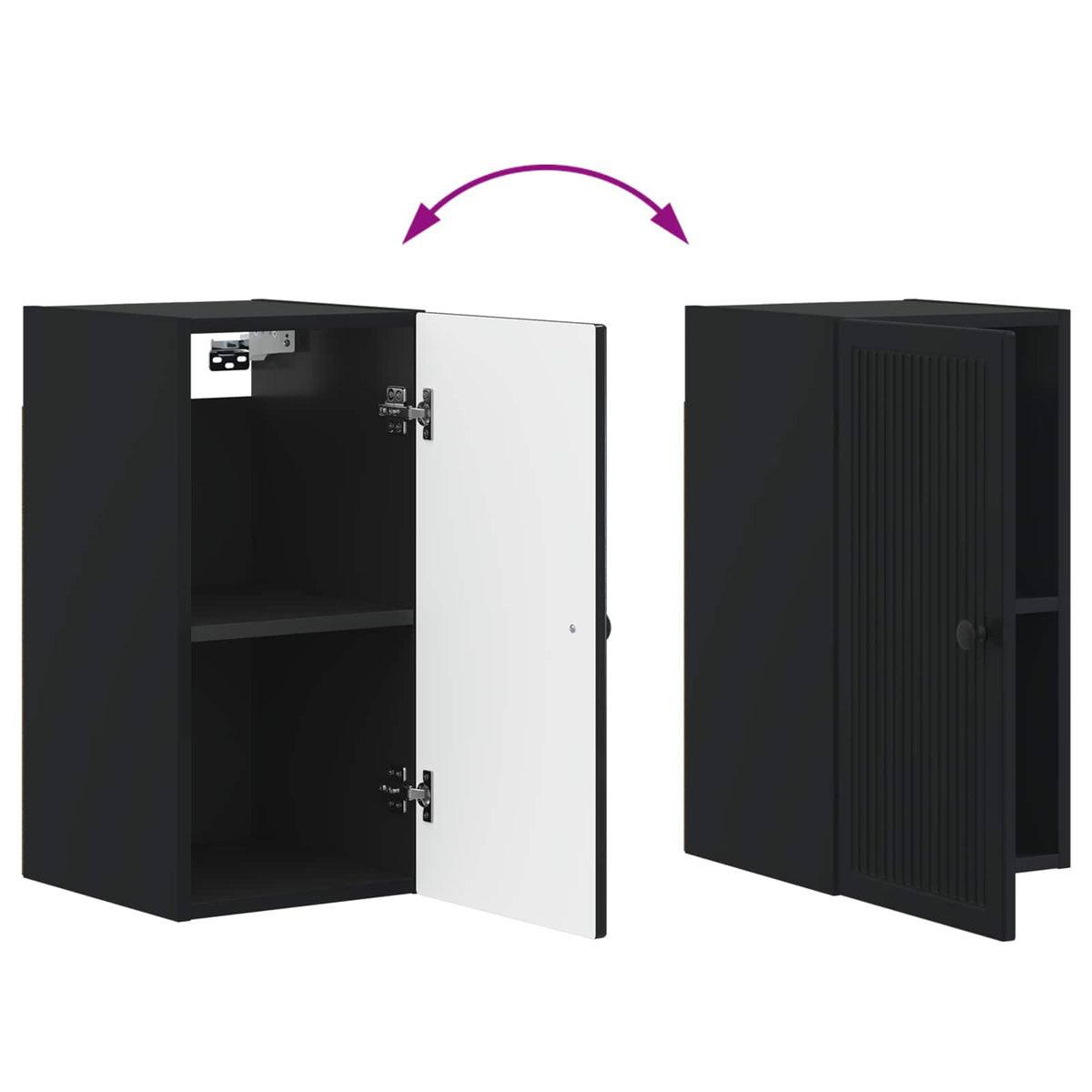 Badezimmer-Wandschrank EDE Schwarz 30 x 31 x 59 cm