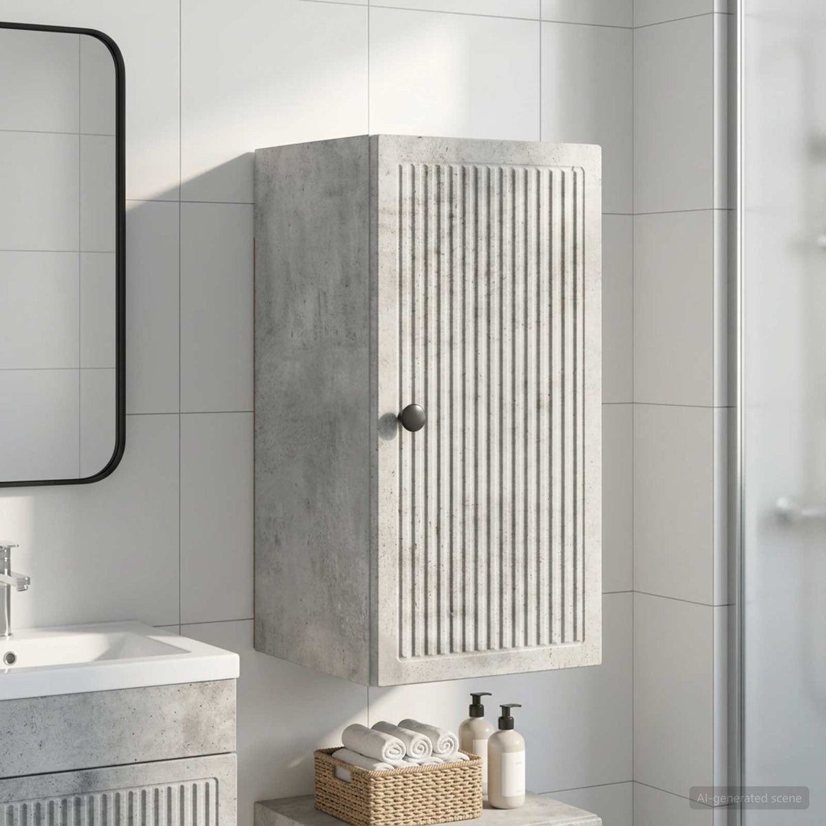 Badezimmer-Wandschrank EDE Betongrau 30 x 31 x 59 cm