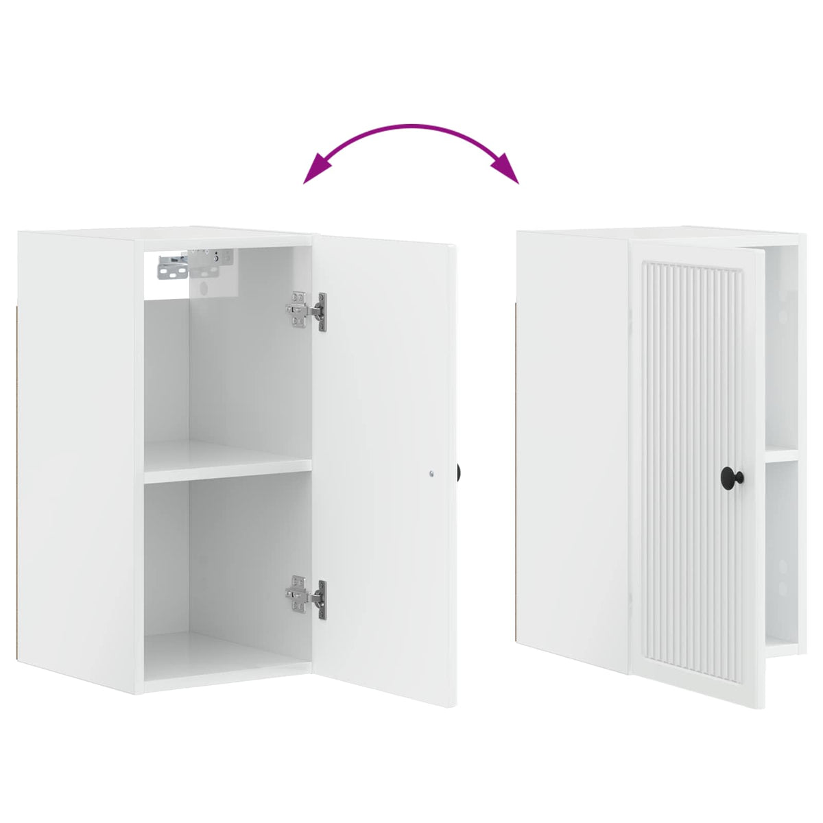 Badezimmer-Wandschrank EDE Hochglanz Weiß 30 x 31 x 59 cm