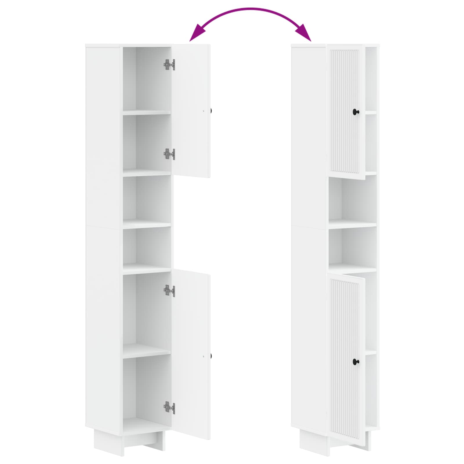 Badezimmerschrank mit offenem Regal EDE Weiß 30 x 31 x 190 cm