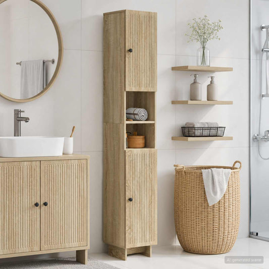 Badezimmerschrank mit offenem Regal EDE Sonoma-Eiche