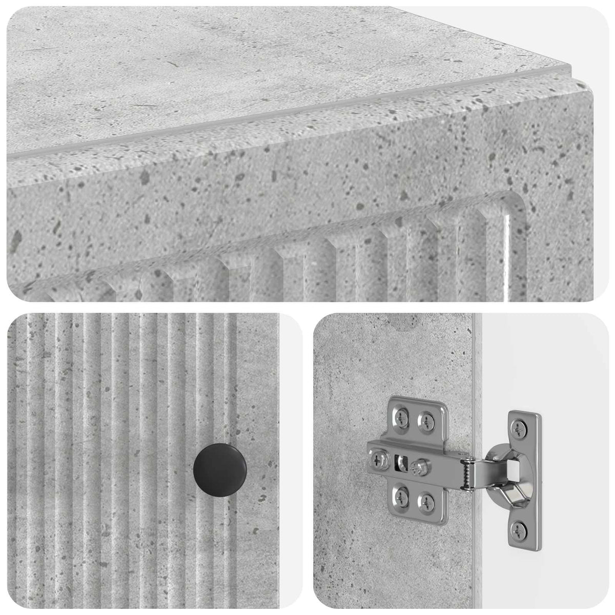 Badezimmerschrank mit offenem Regal EDE Betongrau