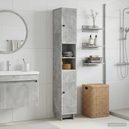 Badezimmerschrank mit offenem Regal EDE Betongrau