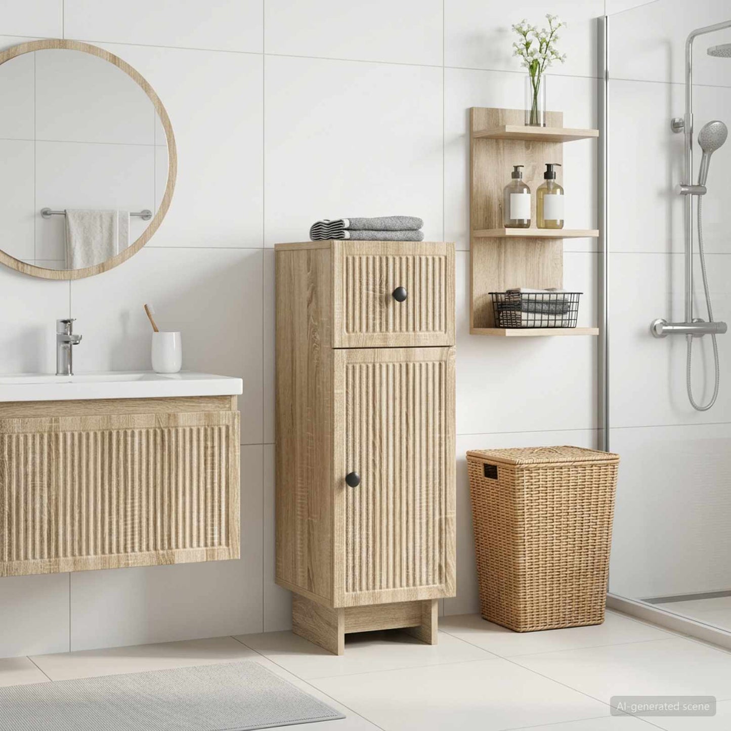 Badezimmer Aufbewahrungsschrank EDE Sonoma-Eiche
