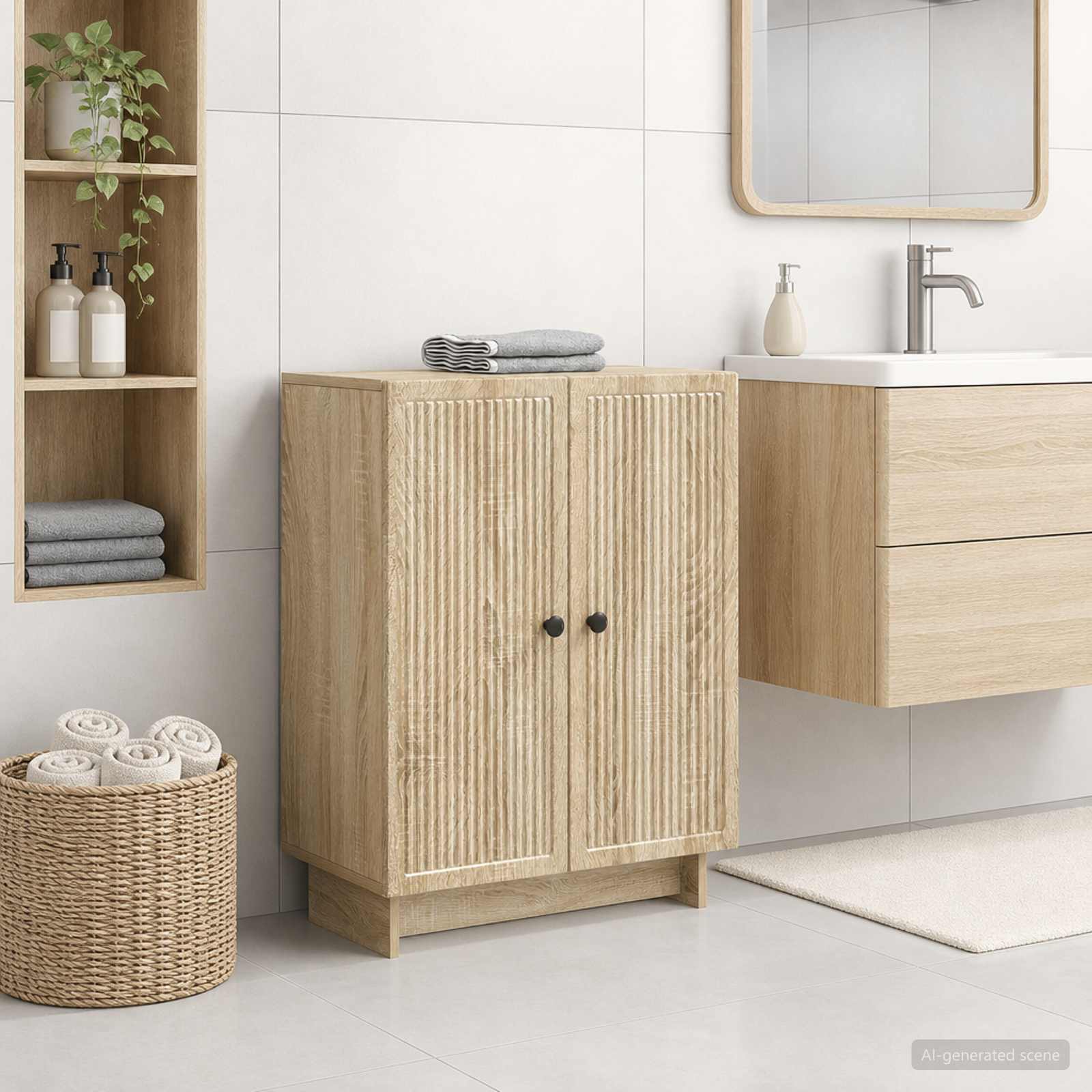 Badezimmer Aufbewahrungsschrank EDE Sonoma-Eiche