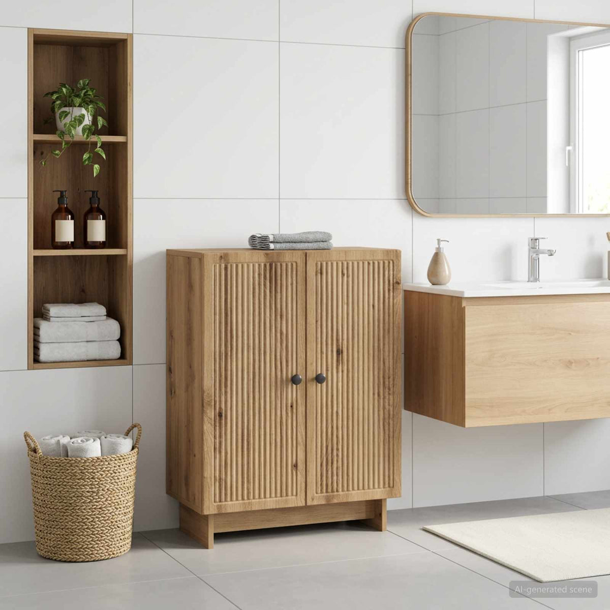 Badezimmer Aufbewahrungsschrank EDE Artisan-Eiche