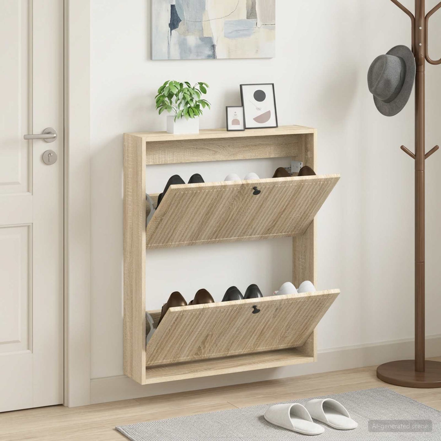 Wandmontierter Schuhschrank EDE 71 x 17 x 86 cm Holzwerkstoff