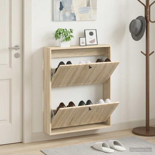 Wandmontierter Schuhschrank EDE 71 x 17 x 86 cm Holzwerkstoff