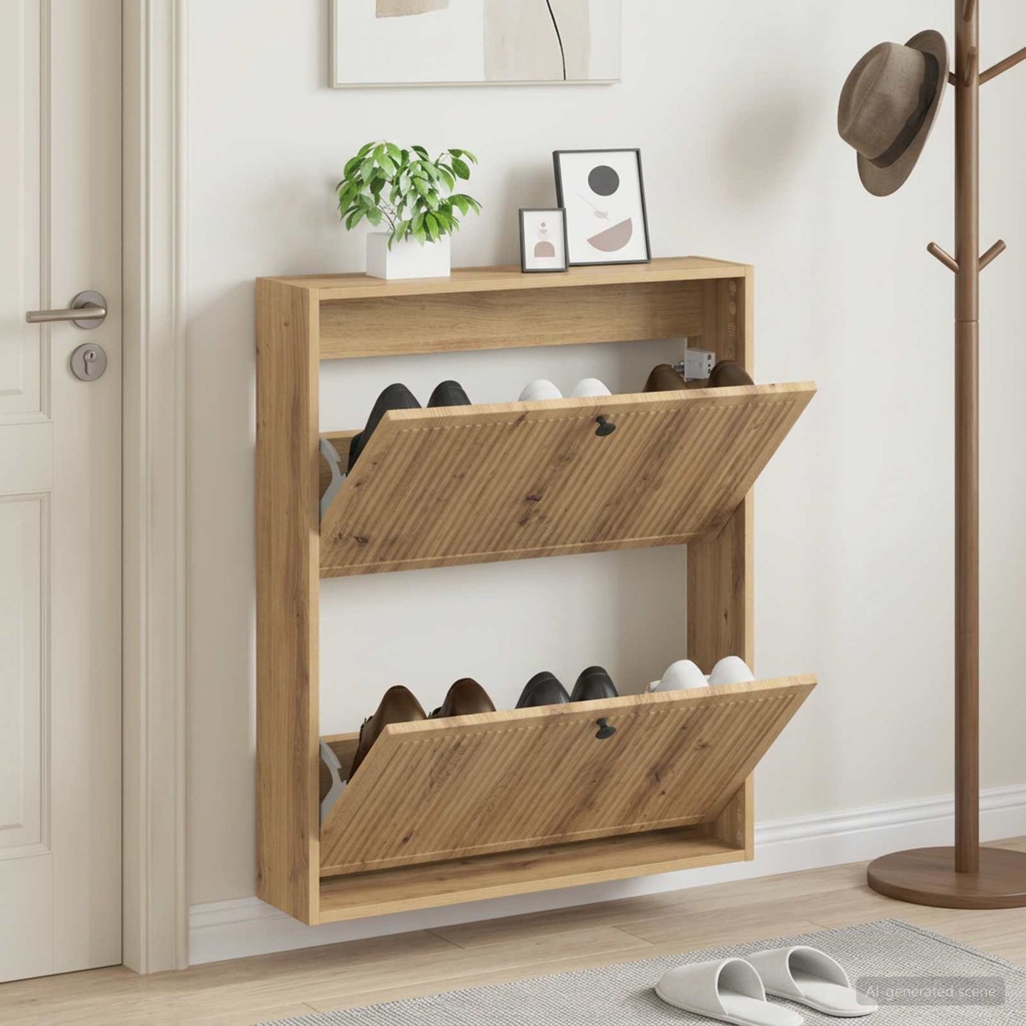 Wandmontierter Schuhschrank EDE 71 x 17 x 86 cm Holzwerkstoff