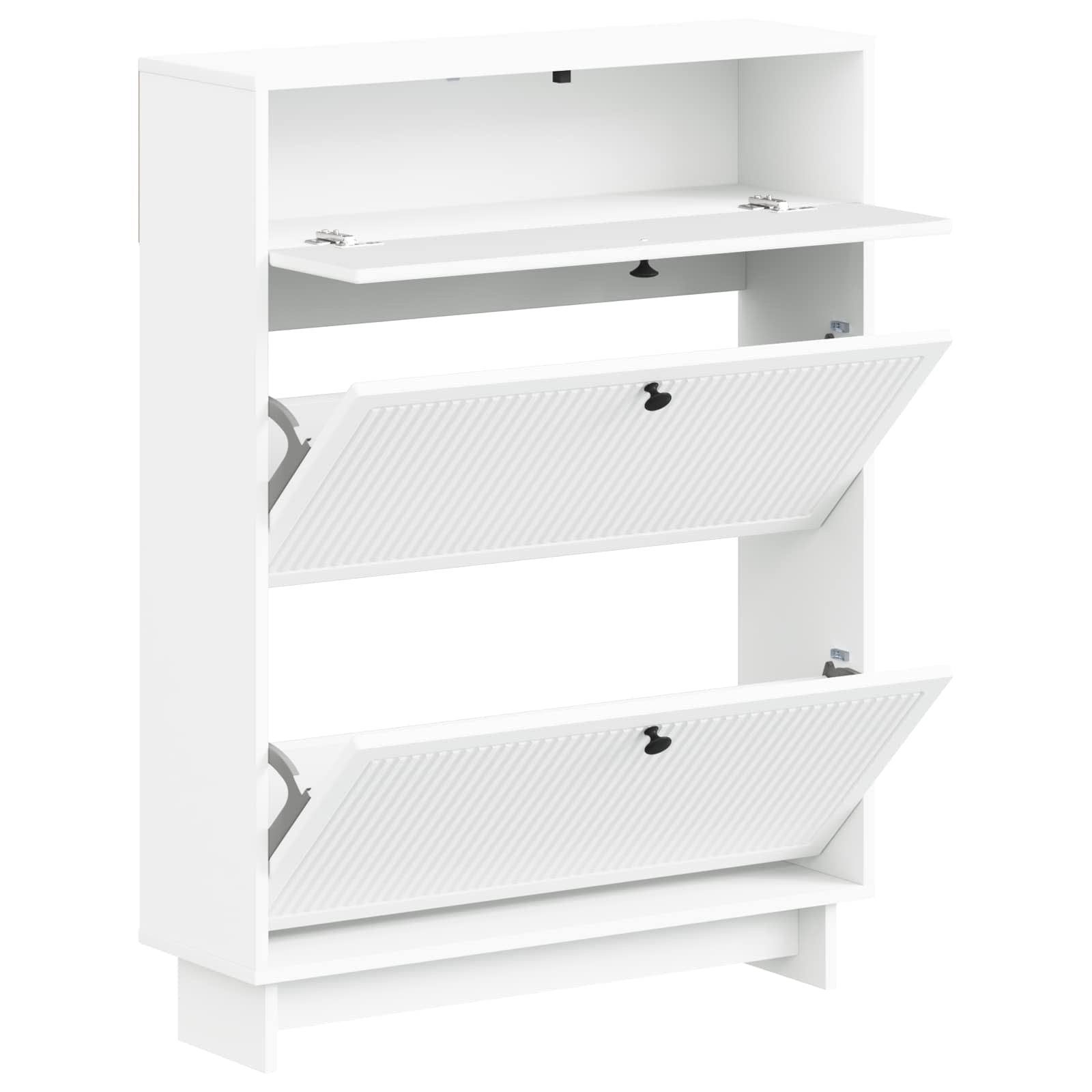 Schuhschrank EDE 78 x 24 x 103 cm Holzwerkstoff Weiß
