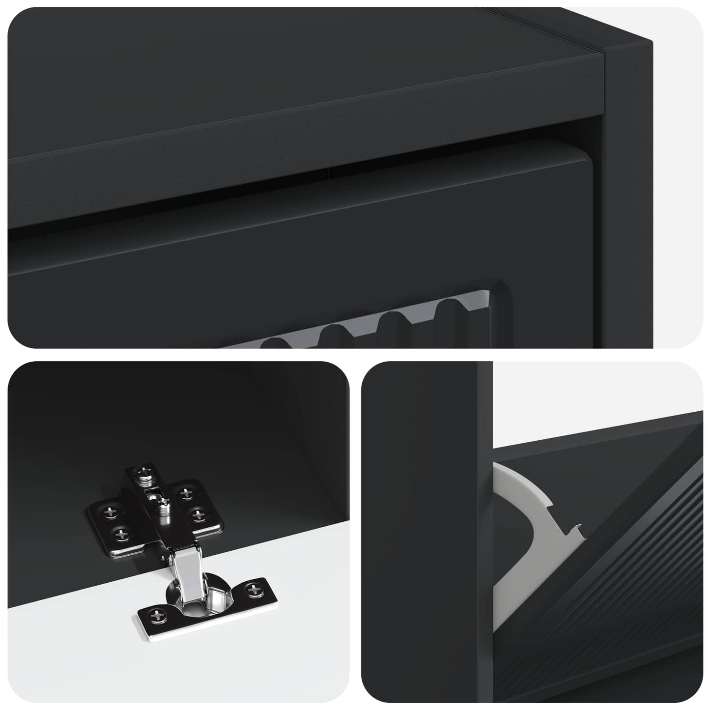 Schuhschrank EDE 78 x 24 x 103 cm Holzwerkstoff Schwarz