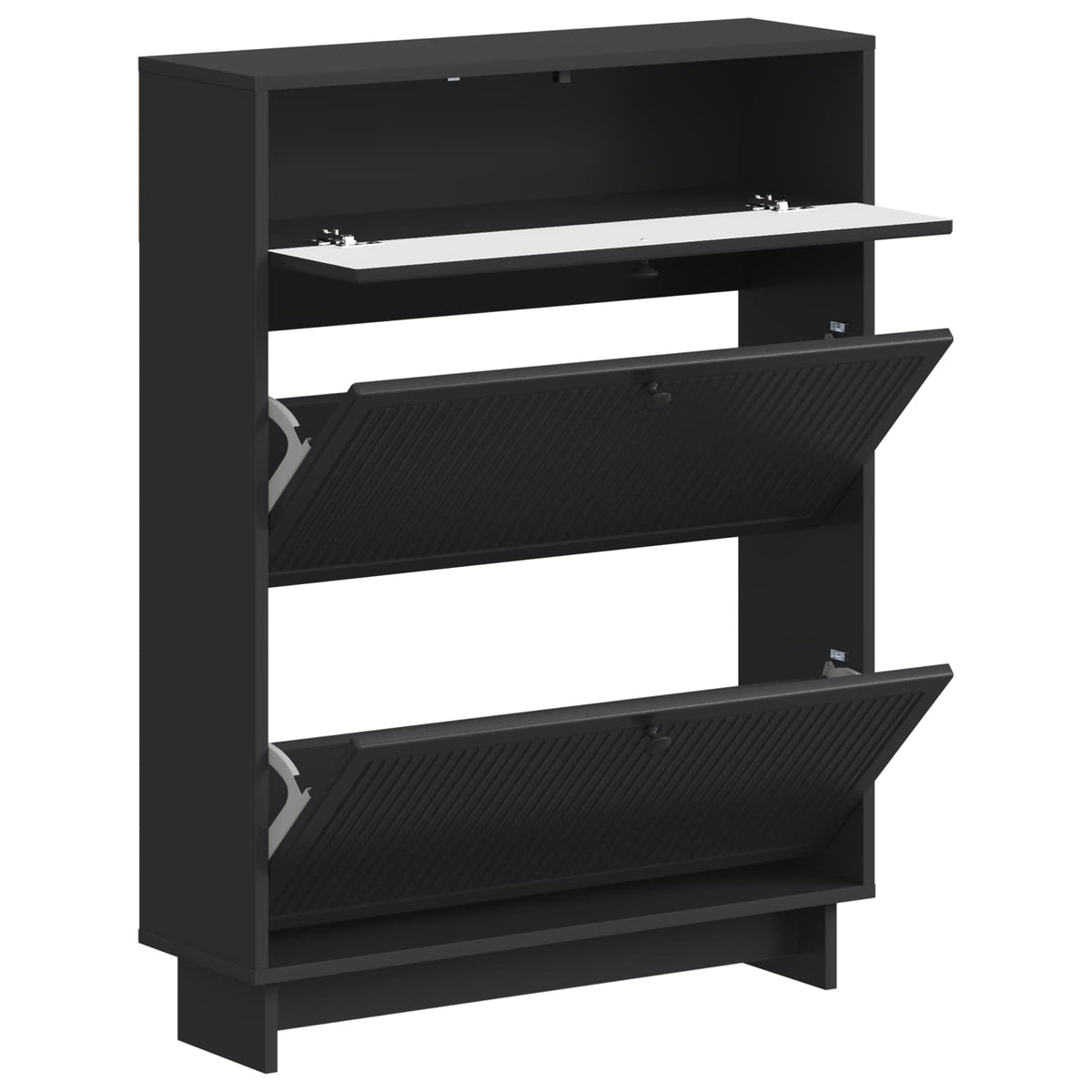Schuhschrank EDE 78 x 24 x 103 cm Holzwerkstoff Schwarz