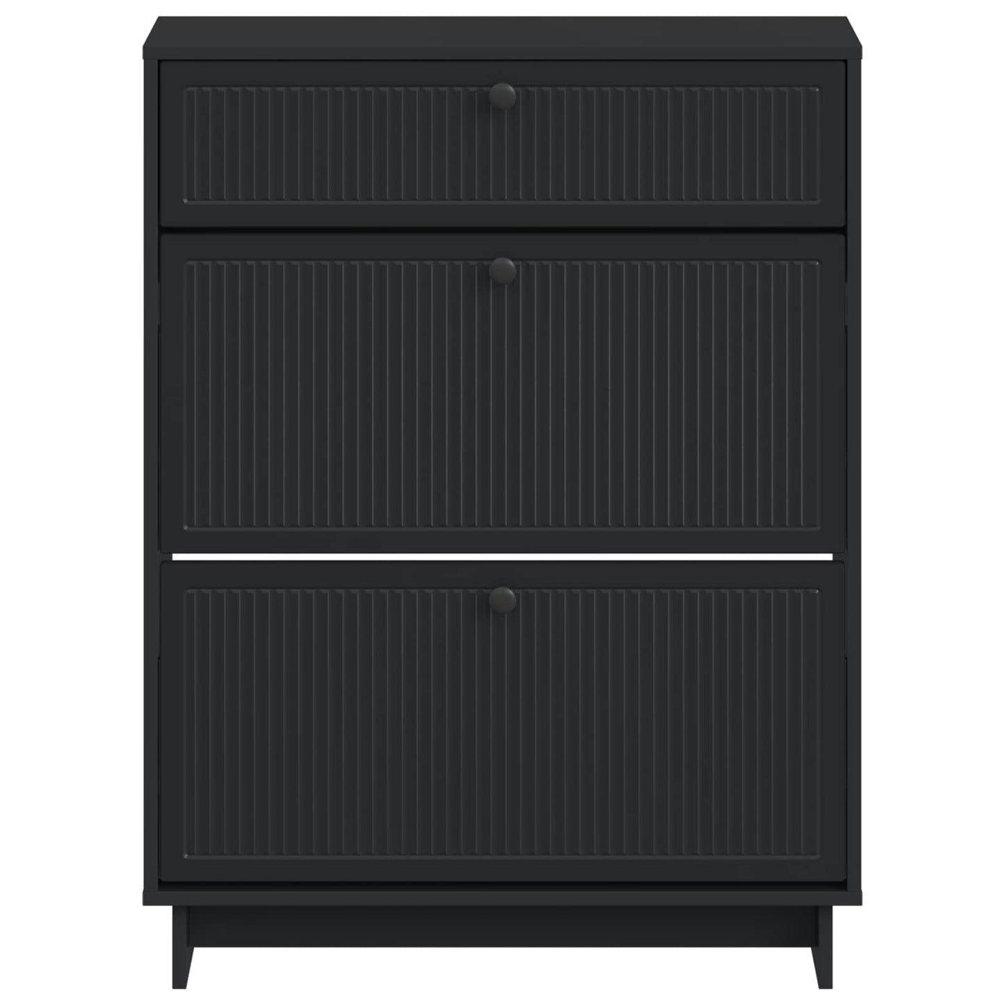 Schuhschrank EDE 78 x 24 x 103 cm Holzwerkstoff Schwarz
