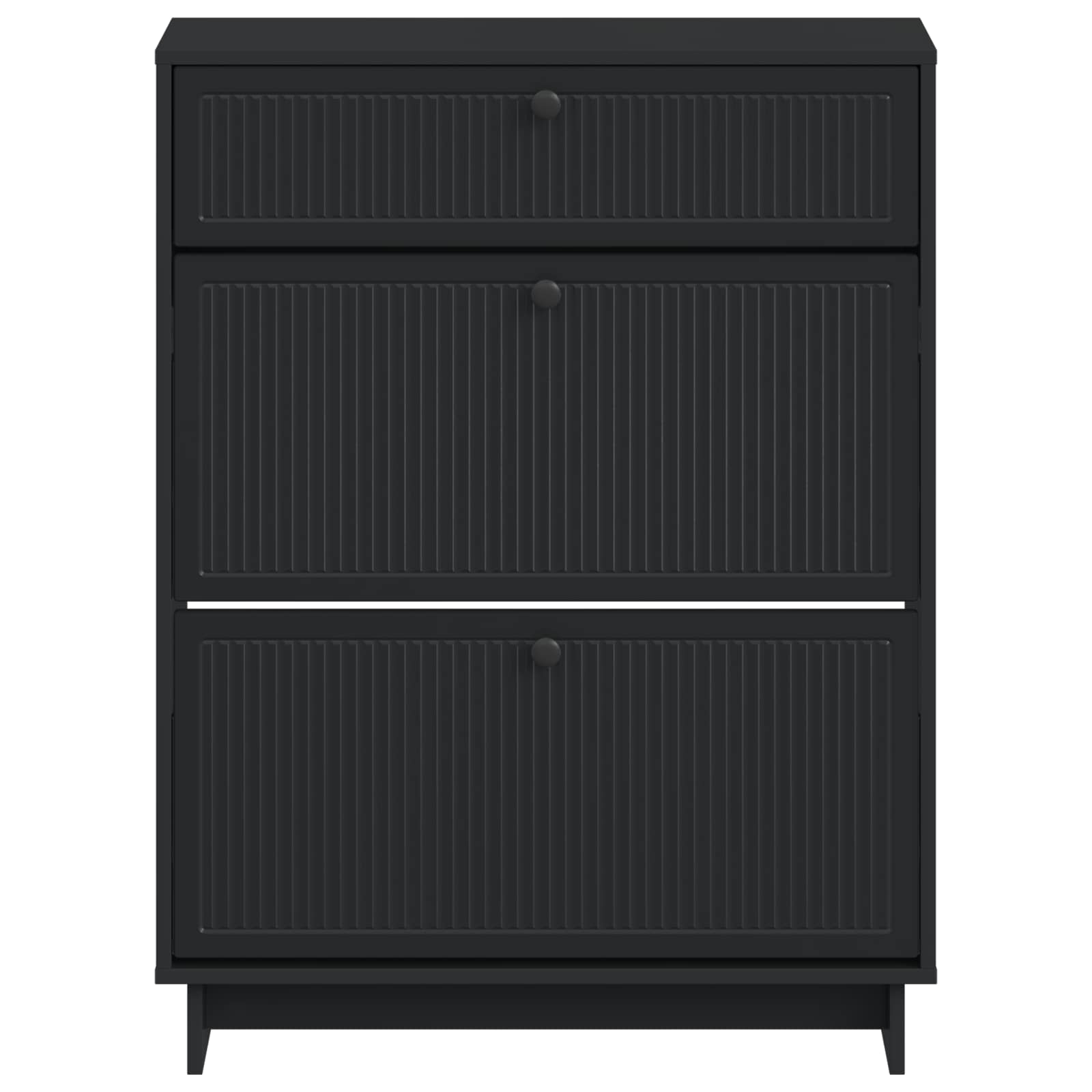 Schuhschrank EDE 78 x 24 x 103 cm Holzwerkstoff Schwarz