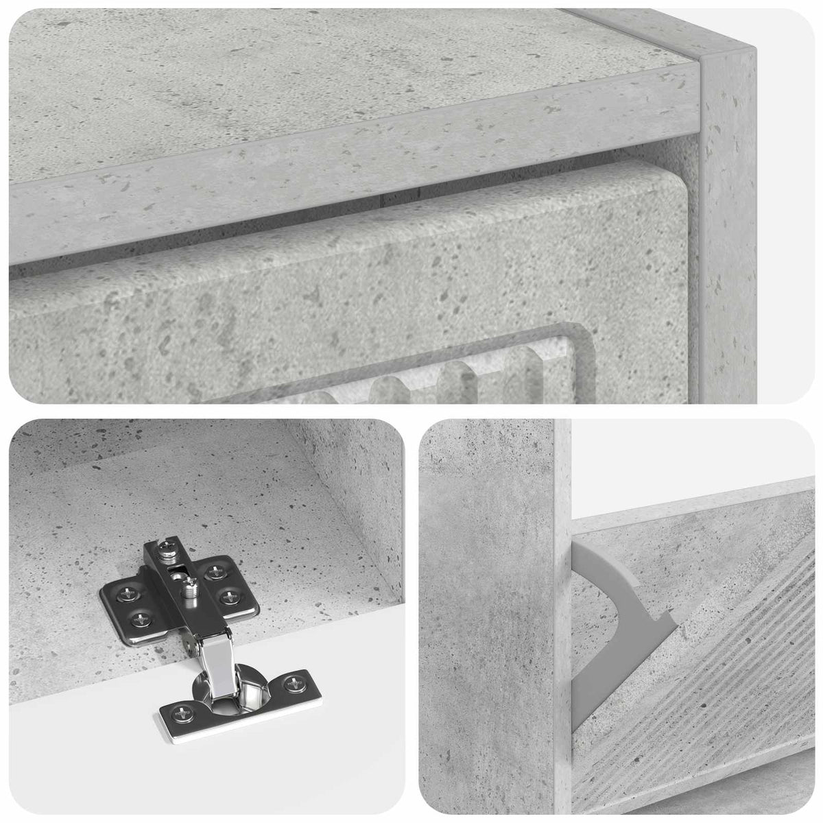 Schuhschrank EDE 78 x 24 x 103 cm Holzwerkstoff Betongrau