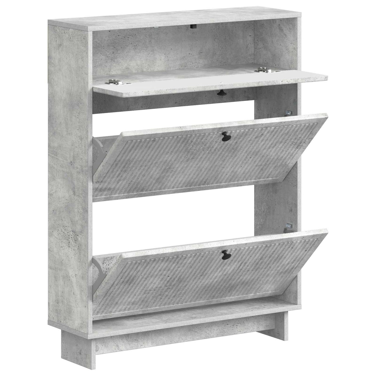 Schuhschrank EDE 78 x 24 x 103 cm Holzwerkstoff Betongrau