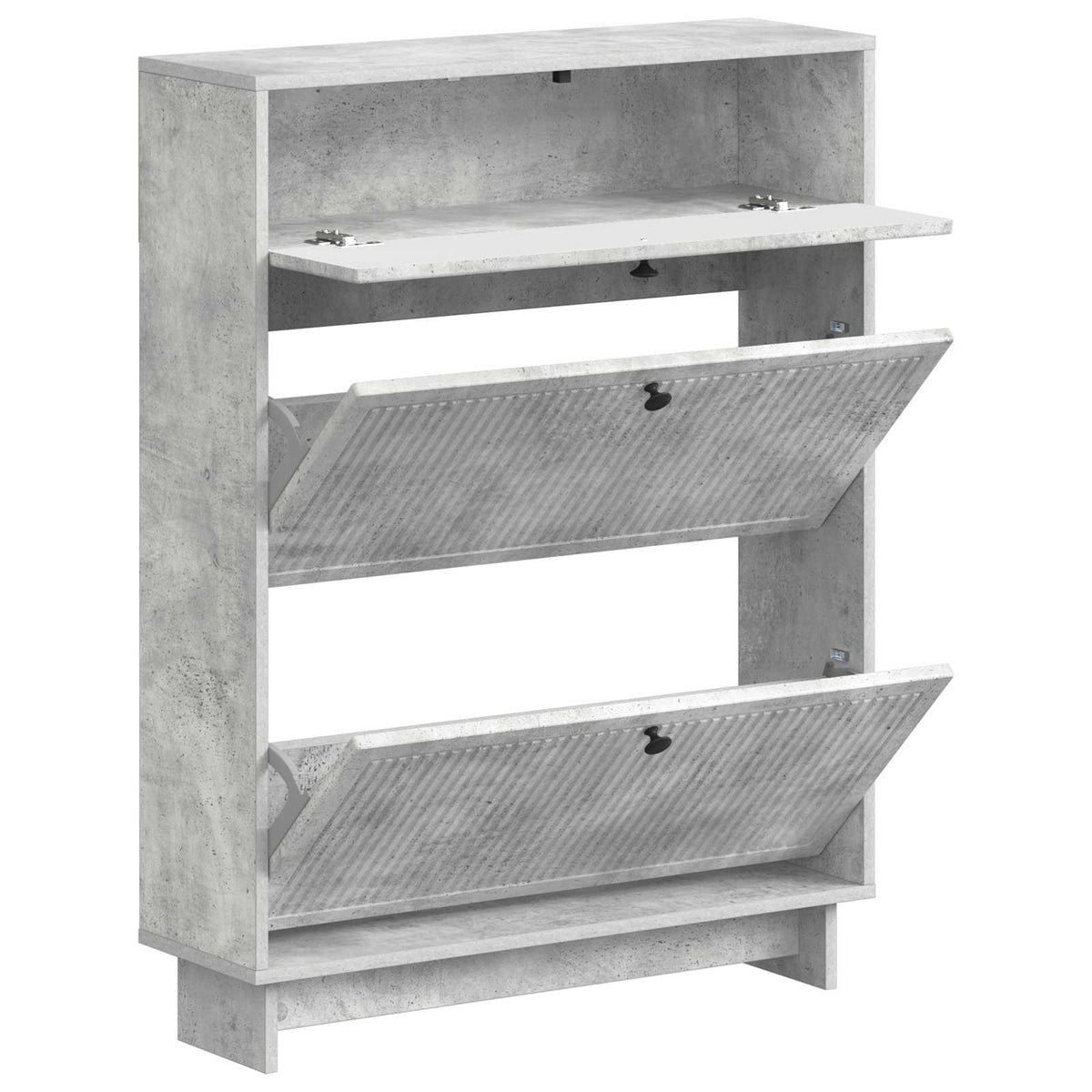 Schuhschrank EDE 78 x 24 x 103 cm Holzwerkstoff Betongrau